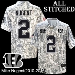 Camo Embroidered Mike Nugent Cincinnati Bengals #2 Stitched Jersey