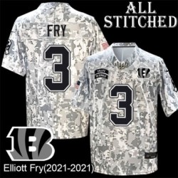 Camo Embroidered Elliott Fry Cincinnati Bengals #3 Stitched Jersey