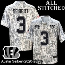 Camo Embroidered Austin Seibert Cincinnati Bengals #3 Stitched Jersey