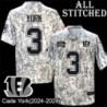 Camo Embroidered Cade York Cincinnati Bengals #3 Stitched Jersey