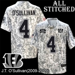 Camo Embroidered J.T. O'Sullivan Cincinnati Bengals #4 Stitched Jersey