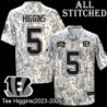 Camo Embroidered Tee Higgins Cincinnati Bengals #5 Stitched Jersey
