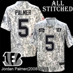 Camo Embroidered Jordan Palmer Cincinnati Bengals #5 Stitched Jersey