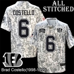 Camo Embroidered Brad Costello Cincinnati Bengals #6 Stitched Jersey