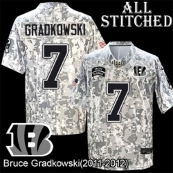 Camo Embroidered Bruce Gradkowski Cincinnati Bengals #7 Stitched Jersey