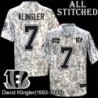 Camo Embroidered David Klingler Cincinnati Bengals #7 Stitched Jersey