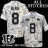 Camo Embroidered Jeff Blake Cincinnati Bengals #8 Stitched Jersey