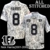 Camo Embroidered Nick Harris Cincinnati Bengals #8 Stitched Jersey