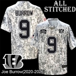 Camo Embroidered Joe Burrow Cincinnati Bengals #9 Stitched Jersey