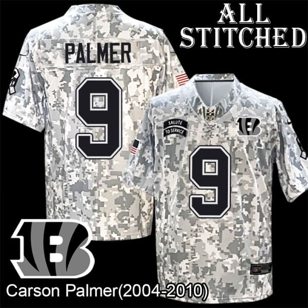 Camo Embroidered Carson Palmer Cincinnati Bengals #9 Stitched Jersey