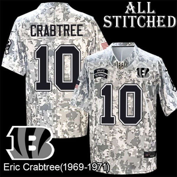 Camo Embroidered Eric Crabtree Cincinnati Bengals #10 Stitched Jersey