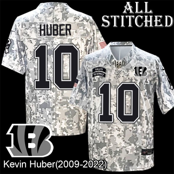 Camo Embroidered Kevin Huber Cincinnati Bengals #10 Stitched Jersey