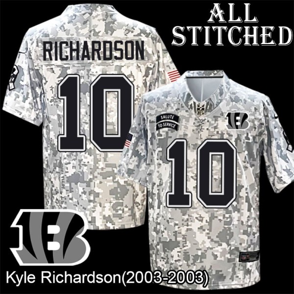 Camo Embroidered Kyle Richardson Cincinnati Bengals #10 Stitched Jersey