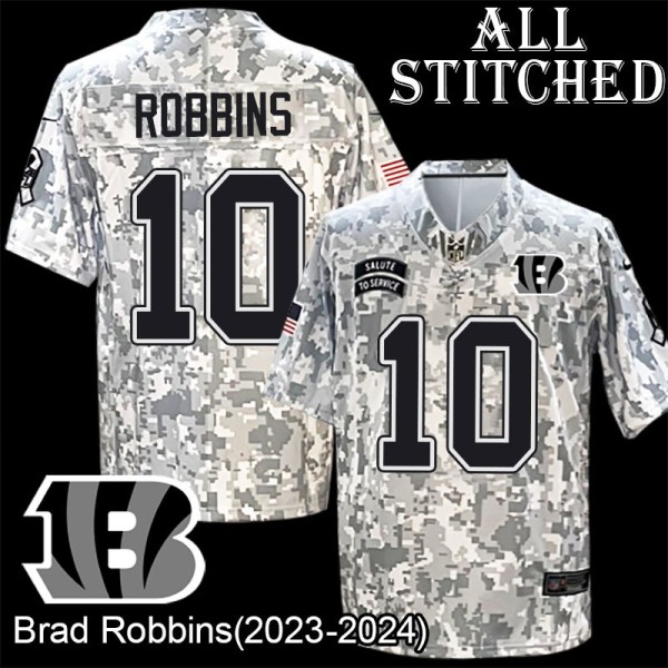 Camo Embroidered Brad Robbins Cincinnati Bengals #10 Stitched Jersey