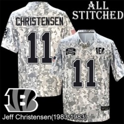 Camo Embroidered Jeff Christensen Cincinnati Bengals #11 Stitched Jersey