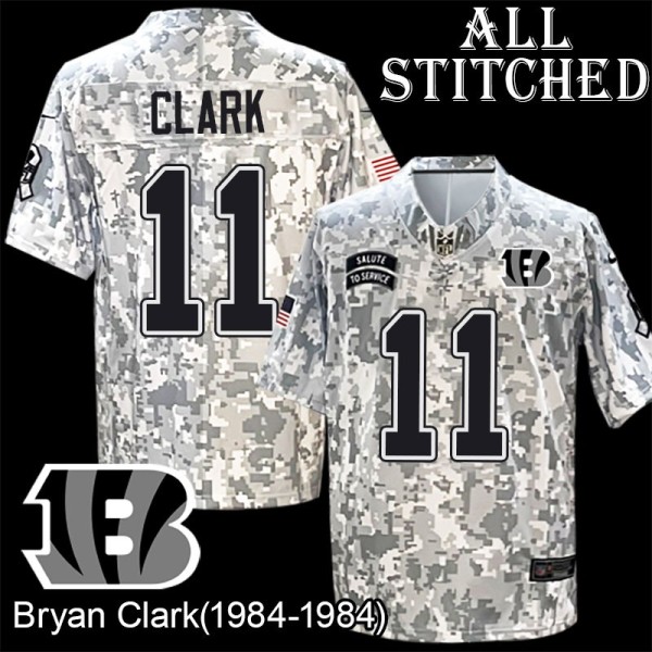Camo Embroidered Bryan Clark Cincinnati Bengals #11 Stitched Jersey