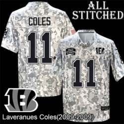 Camo Embroidered Laveranues Coles Cincinnati Bengals #11 Stitched Jersey