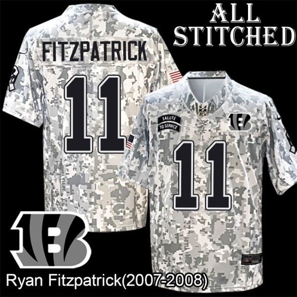 Camo Embroidered Ryan Fitzpatrick Cincinnati Bengals #11 Stitched Jersey