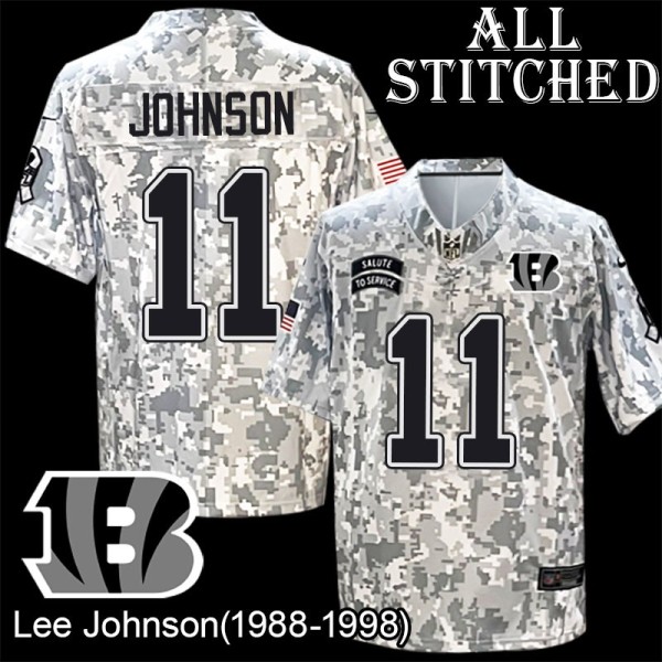 Camo Embroidered Lee Johnson Cincinnati Bengals #11 Stitched Jersey