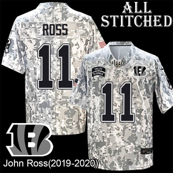 Camo Embroidered John Ross Cincinnati Bengals #11 Stitched Jersey