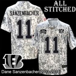 Camo Embroidered Dane Sanzenbacher Cincinnati Bengals #11 Stitched Jersey