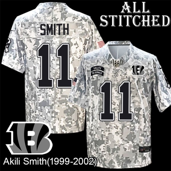 Camo Embroidered Akili Smith Cincinnati Bengals #11 Stitched Jersey