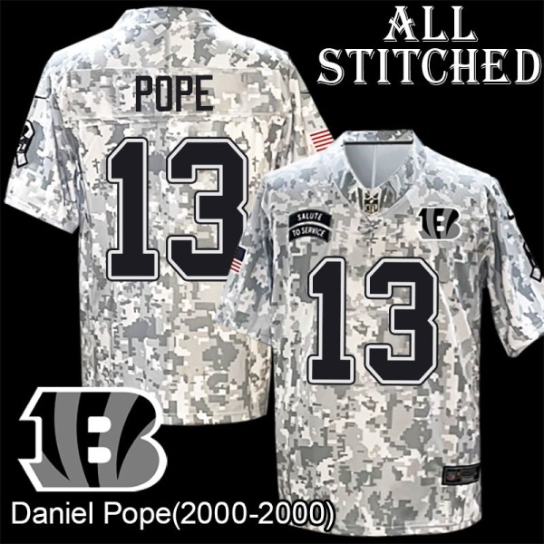 Camo Embroidered Daniel Pope Cincinnati Bengals #13 Stitched Jersey