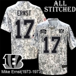 Camo Embroidered Mike Ernst Cincinnati Bengals #17 Stitched Jersey