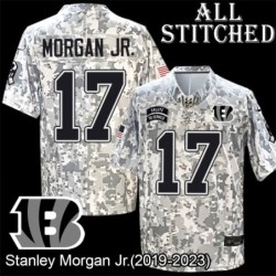 Camo Embroidered Stanley Morgan Jr. Cincinnati Bengals #17 Stitched Jersey