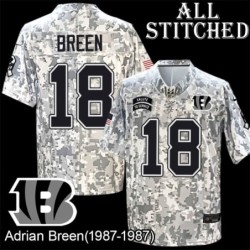 Camo Embroidered Adrian Breen Cincinnati Bengals #18 Stitched Jersey