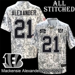 Camo Embroidered Mackensie Alexander Cincinnati Bengals #21 Stitched Jersey