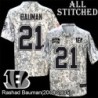 Camo Embroidered Rashad Bauman Cincinnati Bengals #21 Stitched Jersey