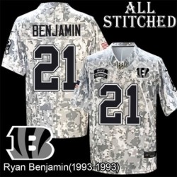 Camo Embroidered Ryan Benjamin Cincinnati Bengals #21 Stitched Jersey
