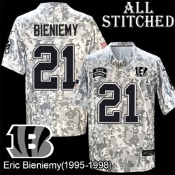 Camo Embroidered Eric Bieniemy Cincinnati Bengals #21 Stitched Jersey
