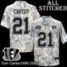 Camo Embroidered Tom Carter Cincinnati Bengals #21 Stitched Jersey