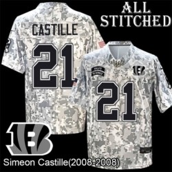 Camo Embroidered Simeon Castille Cincinnati Bengals #21 Stitched Jersey