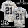 Camo Embroidered Simeon Castille Cincinnati Bengals #21 Stitched Jersey