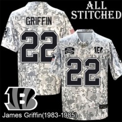 Camo Embroidered James Griffin Cincinnati Bengals #22 Stitched Jersey