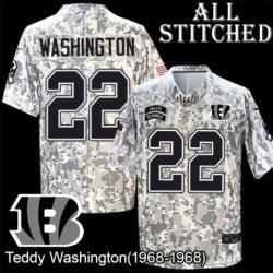 Camo Embroidered Teddy Washington Cincinnati Bengals #22 Stitched Jersey