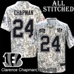 Camo Embroidered Clarence Chapman Cincinnati Bengals #24 Stitched Jersey