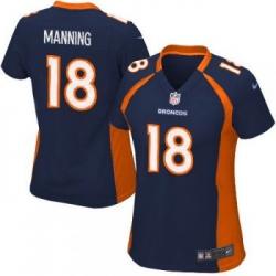 MANNING Denver #18 Womens Football Jersey - Peyton Manning Womens Football Jersey (Blue)_Free Shipping