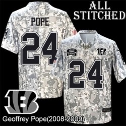 Camo Embroidered Geoffrey Pope Cincinnati Bengals #24 Stitched Jersey