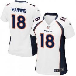 MANNING Denver #18 Womens Football Jersey - Peyton Manning Womens Football Jersey (White)_Free Shipping