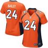 BAILEY Denver #24 Womens Football Jersey - Champ Bailey Womens Football Jersey (Orange)_Free Shipping
