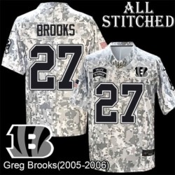 Camo Embroidered Greg Brooks Cincinnati Bengals #27 Stitched Jersey