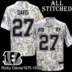 Camo Embroidered Ricky Davis Cincinnati Bengals #27 Stitched Jersey
