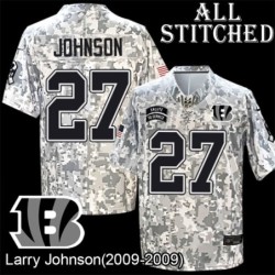 Camo Embroidered Larry Johnson Cincinnati Bengals #27 Stitched Jersey