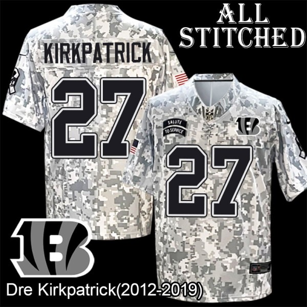 Camo Embroidered Dre Kirkpatrick Cincinnati Bengals #27 Stitched Jersey