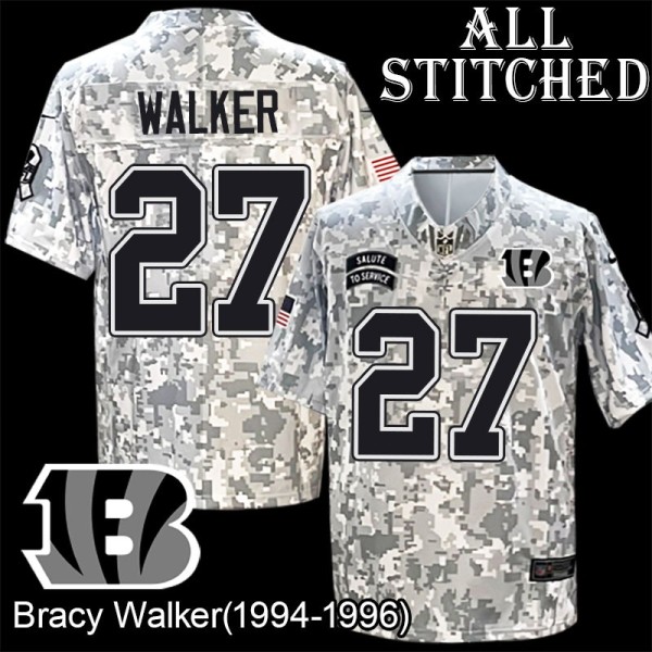 Camo Embroidered Bracy Walker Cincinnati Bengals #27 Stitched Jersey