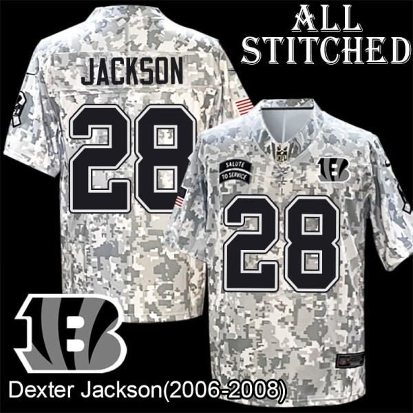 Camo Embroidered Dexter Jackson Cincinnati Bengals #28 Stitched Jersey